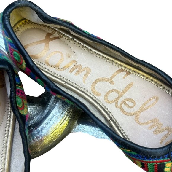 Sam Edelman Felicia Embroidered Patchwork Ballet Flats Size 17 - Picture 2 of 13